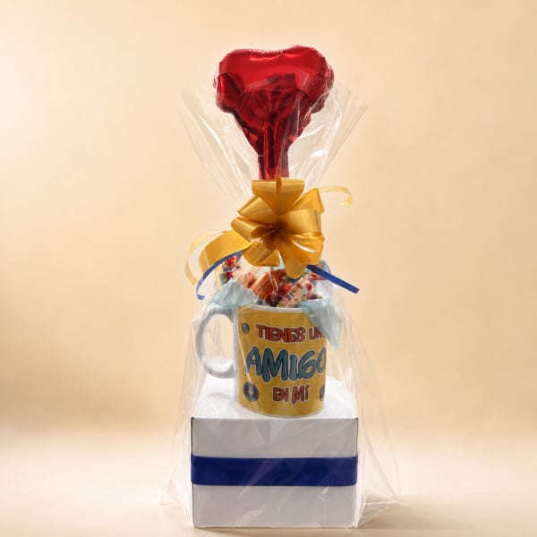 Taza Tienes un Amigo en Mi - Set Regalo con Globo y Chuches