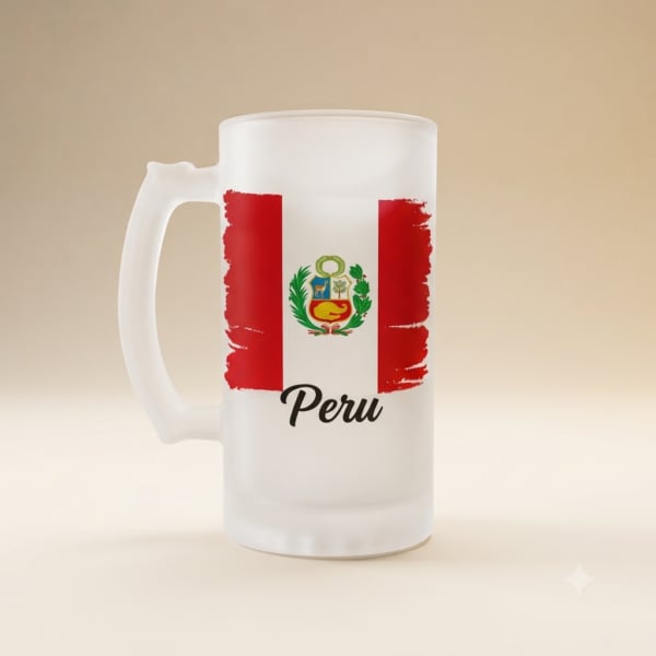 2026/06/1000845383.png Jarra de cristal esmerilado Perú — Orgullo Quechua, Personalizable