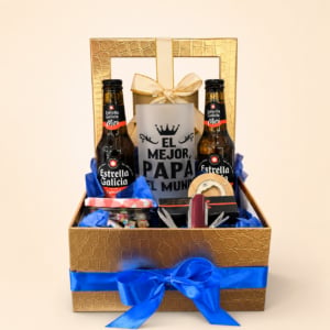 Pack Regalo para hombres — Cerveza y Jarra de cristal esmerilado personalizada