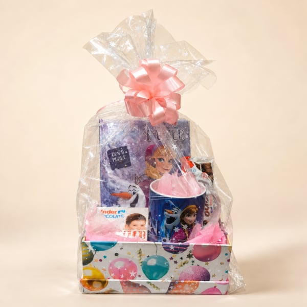 cesta de regalos -frozen Cesta de Regalo Frozen — Taza y Libro Puzle