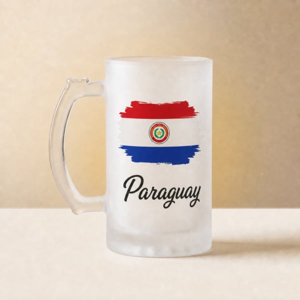 jarra paraguay Jarra de Cerveza Bandera de Paraguay — Tricolor con Escudo · Orgullo Guaraní