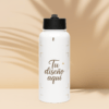 Botella de acero inoxidable con tapa de pajita - Personalizable