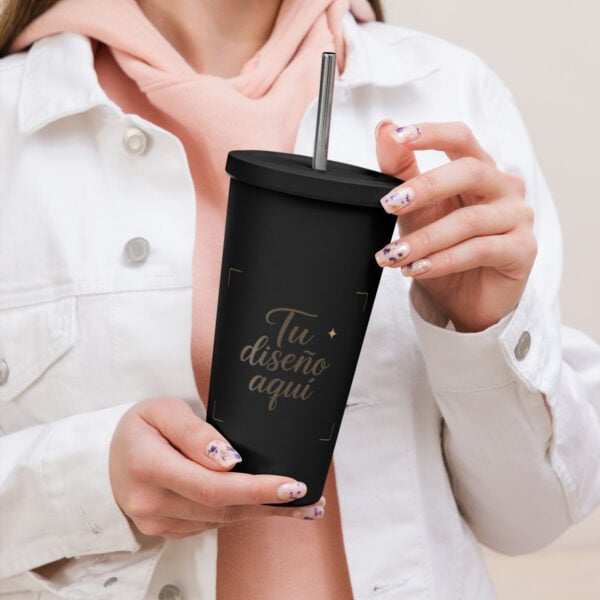 Vaso térmico con pajita - personalizado