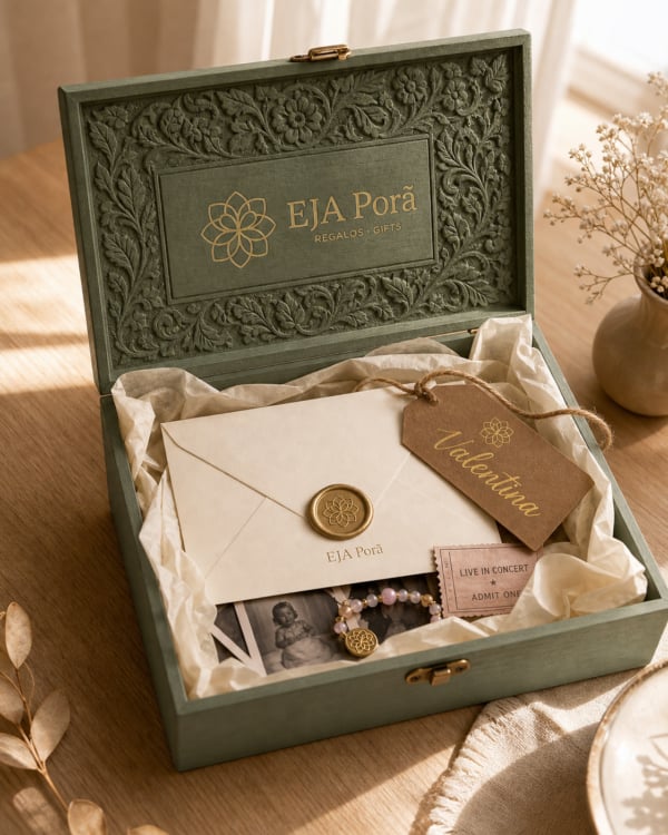 caja 1.2 Caja de Recuerdos Personalizada con Nombre y Carta