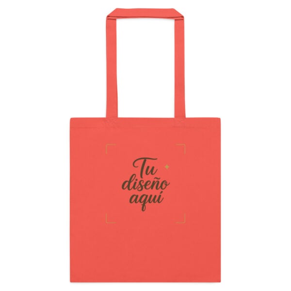 cotton-color-tote-bag-coral-front-6a67ddf8b19eb.jpg Bolsa de tela de algodón - Personalizable